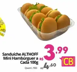 Althoff Supermercados Sanduíche althoff mini hambúrguer oferta