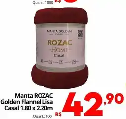 Althoff Supermercados Manta rozac golden flannel lisa casal oferta