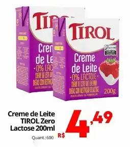 Althoff Supermercados Creme de Leite TIROL Zero Lactose oferta