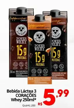 Althoff Supermercados Bebida Láctea 3 Corações Whey oferta
