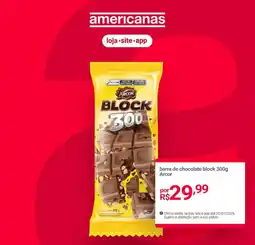 Lojas Americanas barra de chocolate block 300g oferta