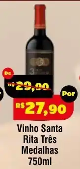 Royal Supermercados Vinho santa rita três medalhas oferta