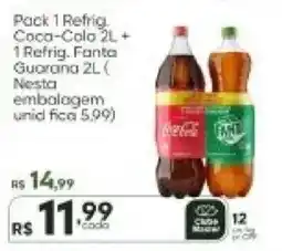 Master Supermercados Pack 1 Refrig. Coca-Cola 2L + 1 Refrig. Fanta Guaraná 2L oferta