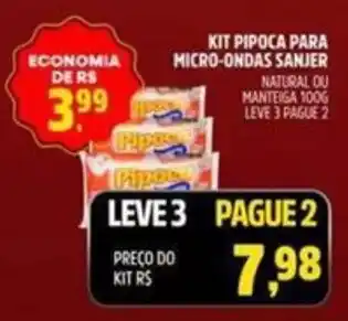 Kit pipoca para micro-ondas sanjer