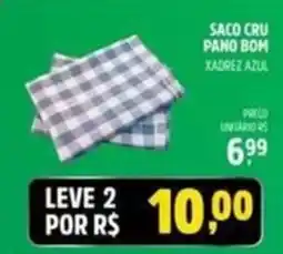 Spasso Sabores Saco cru pano bom xadrez azul oferta