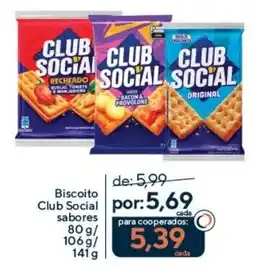 Coop Biscoito club social sabores oferta
