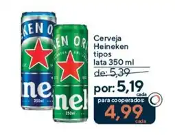 Coop Cerveja Heineken tipos oferta