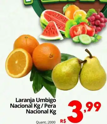 Althoff Supermercados Laranja Umbigo Nacional Kg / Pera Nacional Kg oferta
