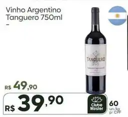 Master Supermercados Vinho Argentino Tanguero oferta