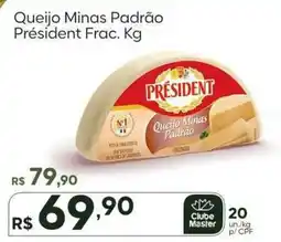 Master Supermercados Queijo Minas Padrão President Frac. Kg oferta