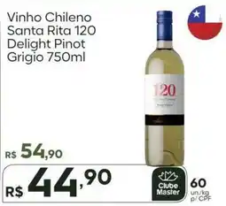 Master Supermercados Vinho chileno santa rita 120 delight pinot grigio oferta