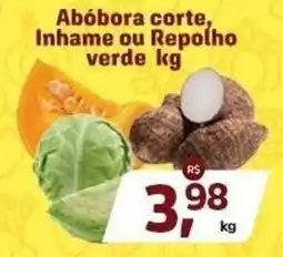 Sj Supermercados Abóbora corte, Inhame ou Repolho verde oferta