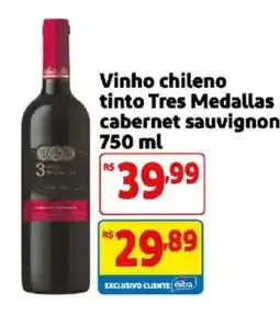Mercado Extra Vinho chileno tinto tres medallas cabernet sauvignon oferta