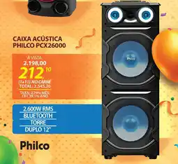 Lojas Cem Caixa acústica philco pcx26000 oferta