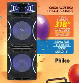 Lojas Cem Caixa acústica philco pcx35000 oferta