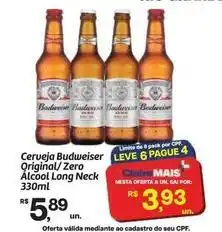 Fort Atacadista Budweiser - cerveja original/zero alcool long neck oferta