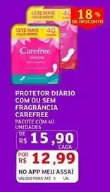 Assaí Atacadista Carefree - protetor diário com ou sem fragrância oferta