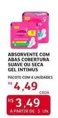 Assaí Atacadista Intimus - absorvente com abas cobertura suave ou seca gel oferta