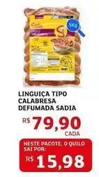 Assaí Atacadista Sadia - linguica tipo calabresa defumada oferta