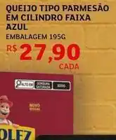 Assaí Atacadista Faixa azul - queijo tipo parmesão em cilindro oferta