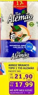 Assaí Atacadista Pacote - arroz branco tipo 1 tio oferta