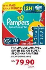 Assaí Atacadista Pampers - fralda descartável super sec ou super sequinha oferta