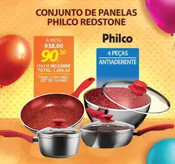 Lojas Cem Conjunto de panelas philco redstone oferta