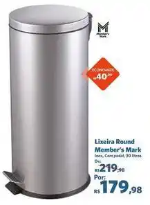 Sam's Club Inox - lixeira round oferta