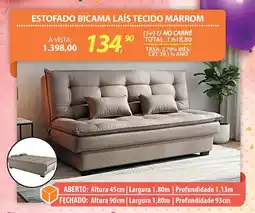 Lojas Cem Estofado bicama laís tecido marrom oferta