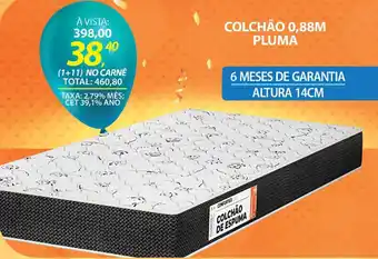 Lojas Cem Colchão 0,88m pluma oferta