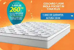 Lojas Cem Colchão 1,93m mola pocket in star plus oferta