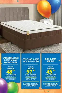Lojas Cem Cabeceira box 1,38m miami tecido bege oferta