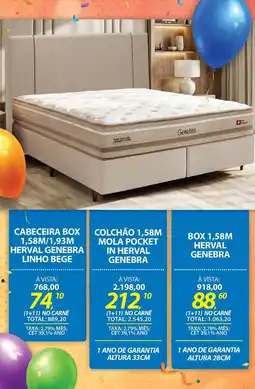 Lojas Cem Colchão 1,58m mola pocket in herval genebra oferta