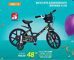 Lojas Cem Bicicleta bandeirante batman 3128 oferta