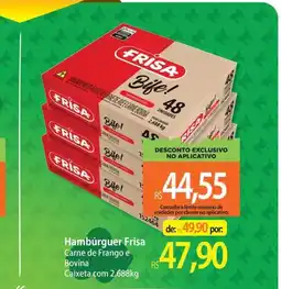 Atacadão Hambúrguer frisa carne de frango e bovina oferta