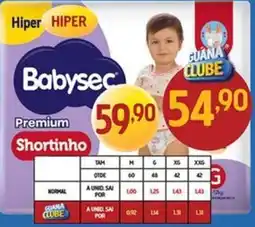Supermercados Guanabara Babysec premium shortinho oferta