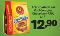 Confiança Supermercados Achocolatado em Pó 3 Corações Chocolatto oferta