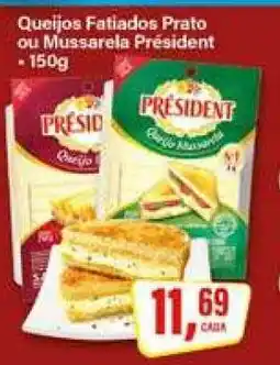Rede Supermarket Queijos Fatiados Prato ou Mussarela Président oferta