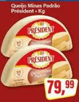 Rede Supermarket Queijo Minas Padrão Président oferta