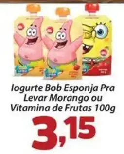 Confiança Supermercados Iogurte Bob Esponja Pra Levar Morango ou Vitamina de Frutas oferta