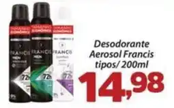 Confiança Supermercados Desodorante Aerosol Francis tipos oferta