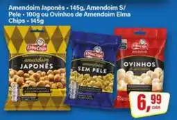 Rede Supermarket Amendoim Japonês, Amendoim S/ Pele ou Ovinhos de Amendoim Elma Chips oferta