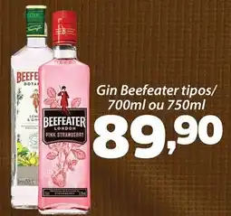 Confiança Supermercados Gin Beefeater tipos oferta