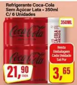 Rede Supermarket Refrigerante Coca-Cola Sem Açúcar Lata - 350ml C/ 6 Unidades oferta