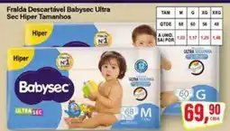 Rede Supermarket Fralda Descartável Babysec Ultra Sec Hiper Tamanhos oferta