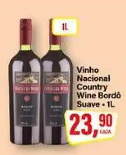 Rede Supermarket Vinho Nacional Country Wine Bordô Suave oferta