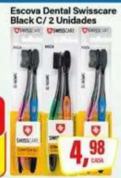 Rede Supermarket Escova Dental Swisscare Black C/ 2 Unidades oferta