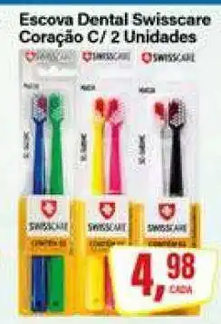 Rede Supermarket Escova Dental Swisscare Coração C/ 2 Unidades oferta