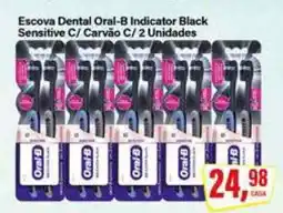 Rede Supermarket Escova Dental Oral-B Indicator Black Sensitive C/ Carvão C/ 2 Unidades oferta