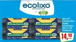 Rede Supermarket Saco P/ Lixo Ecolixo Super Econômico 30L C/ 50 Unidades oferta